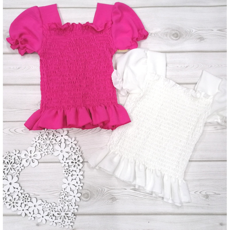 Rebrovaný top Odhalené ramená S Volány