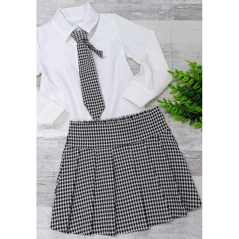Set Dressy Shirt+Skirt+KRAWAT PEPITKA