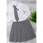Set Dressy Shirt+Skirt+KRAWAT PEPITKA