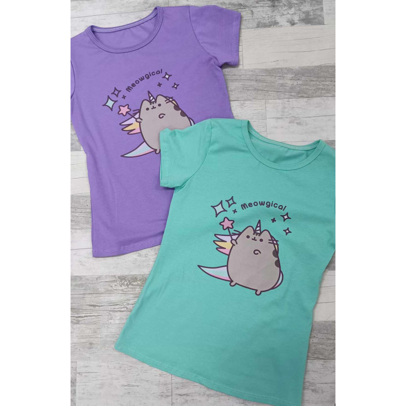 Tričko Rebrovaný top PUSHEEN MEOWGICAL