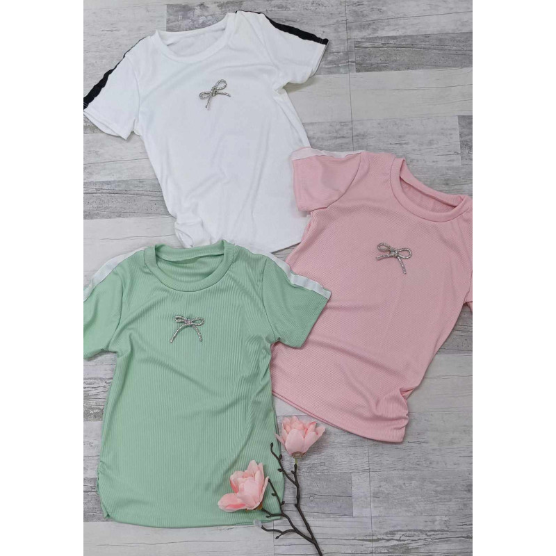 T-shirt Geripptes oberteil Gerippt Mit Schleife