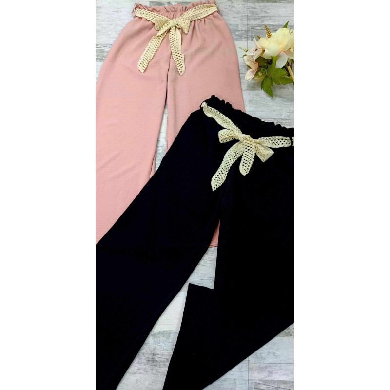 SZWEDY MATERIAŁOWE With AŻURKOWYM Belt