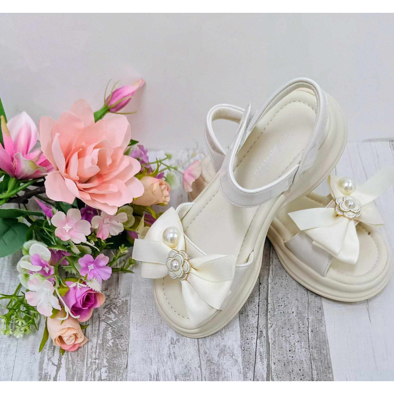 SANDAŁY S Mašle I PEREŁKĄ ECRU 31-36