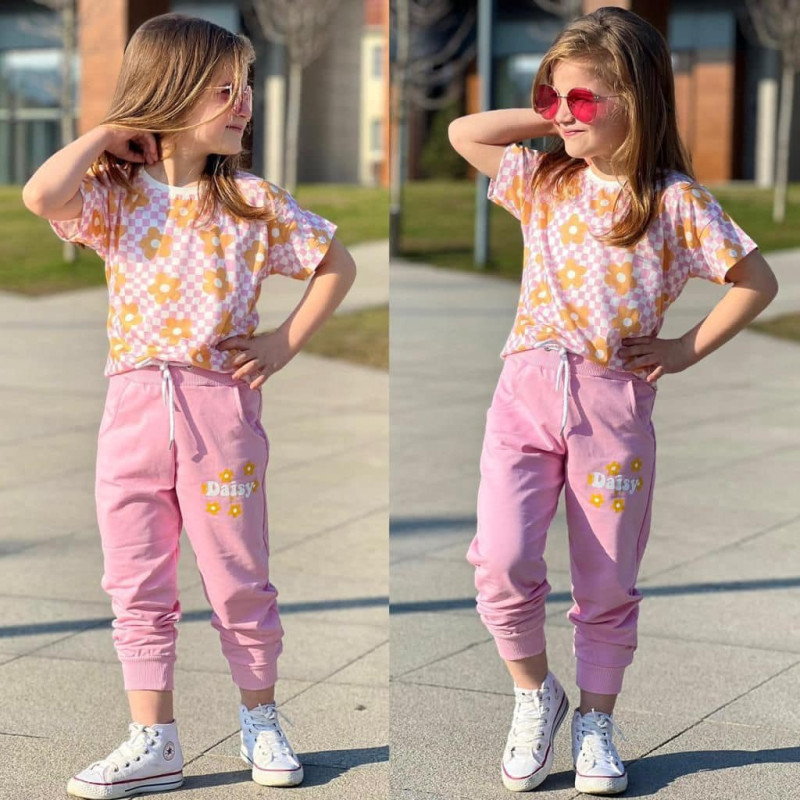 Sæt FLOWERS T-shirt + Bukser LATO