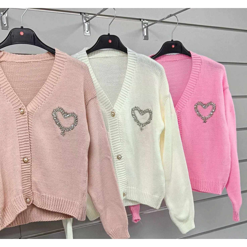 Trui Met CYRKONIOWYM SERDUSZKIEM NA GUZIKI