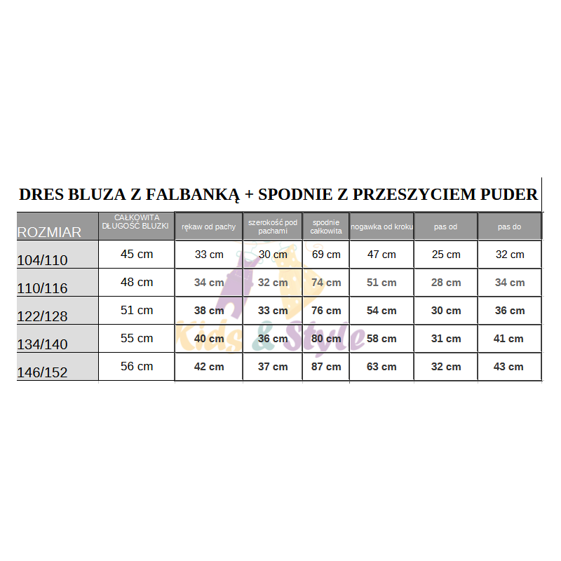 Jogging Sweatshirt Med Flæse + Bukser Med PRZESZYCIEM PUDER