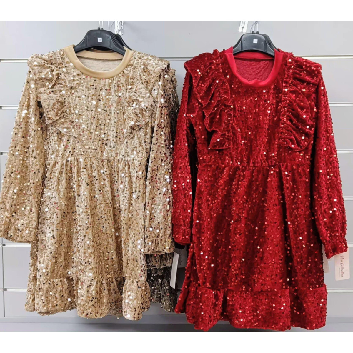 Dress Velour With Ruffles I Sequins