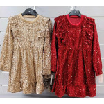 Dress Velour With Ruffles I Sequins