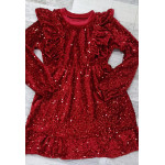 Dress Velour With Ruffles I Sequins