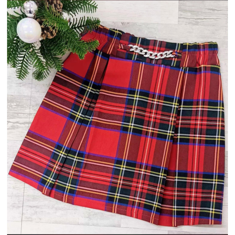 Szoknya W SZKOCKĄ KRATE -vel ŁAŃCUSZKIEM