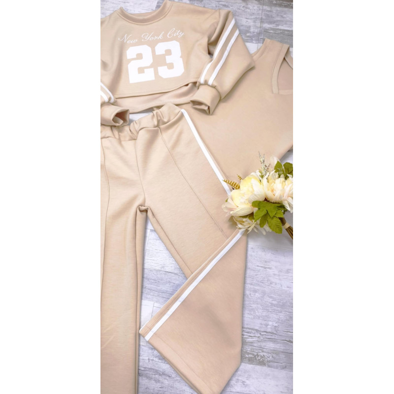 Set 23 MASEŁKO 3CZ Mikina+TOP+SZWEROKIE Nohavice