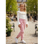 Žebrovaný top Žebrovaný S ROZSZERZANYMI RĘKAWAMI I RÓŻĄ