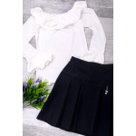 Žebrovaný top Žebrovaný S ROZSZERZANYMI RĘKAWAMI I RÓŻĄ