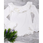 Žebrovaný top Žebrovaný S ROZSZERZANYMI RĘKAWAMI I RÓŻĄ