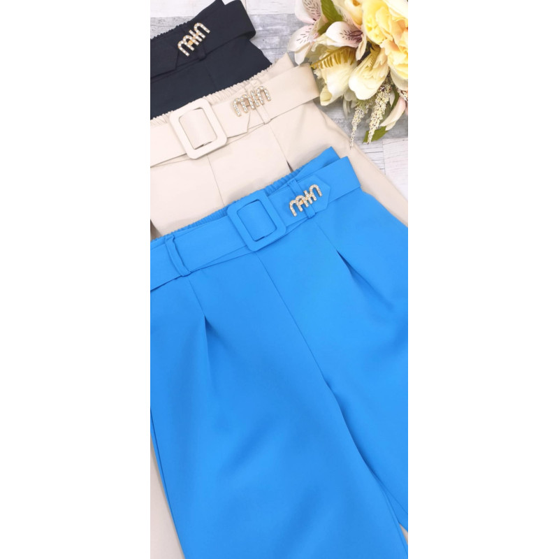 Nohavice SZWEDY ELEGANCKIE S Opasok I ODPINANĄ BROSZKĄ