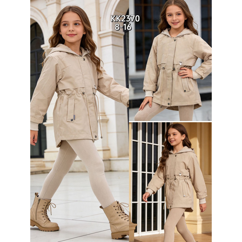 Jas PARKA ZE ŚCIĄGACZAMI I Capuchon Beige