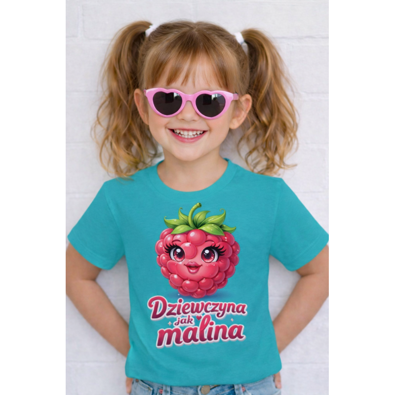 T-shirt DZIEWCZYNA JAK MALINA 100% Katoen PL
