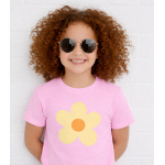 T-SHIRT WITH YELLOW FLOWER 100% COTTON PL