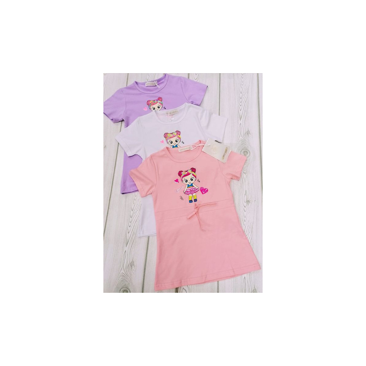 Geripptes oberteil mit dziewczynką cekinki