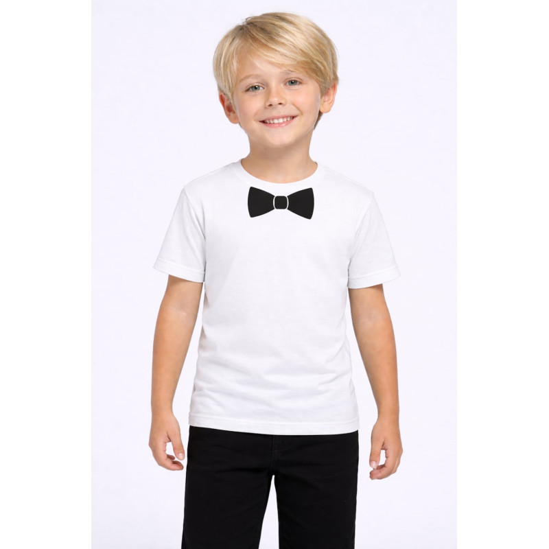 T-shirt med butterfly-print, sort bomuld