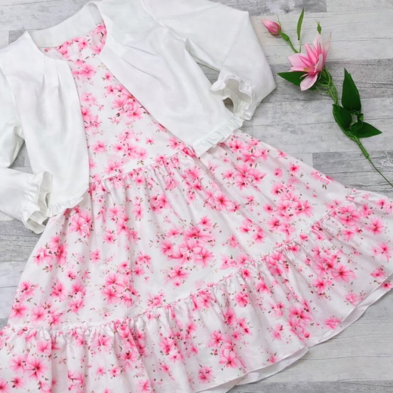 Bloemenjurk met bolero set PL