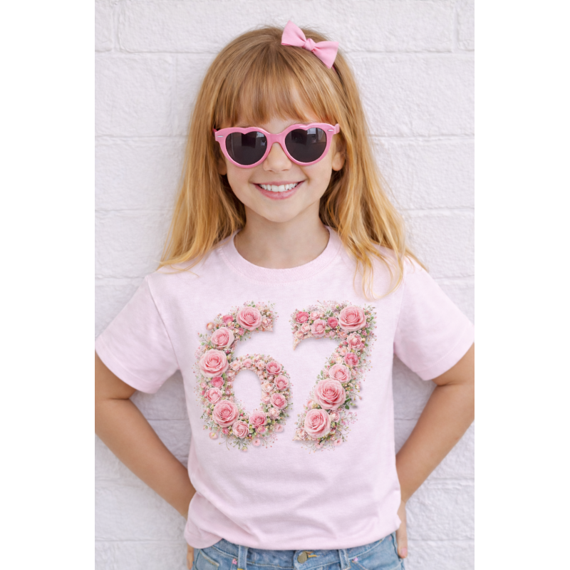 Koszulka dziewczęca Różane Six Seven