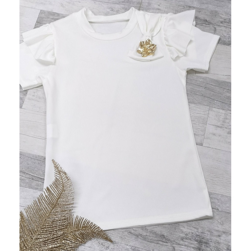 Bluzka prążek z kokardą