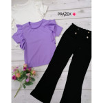 Rebrovaný top rebrovaný s volány